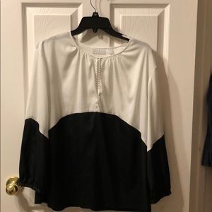 NY & Company black and white long sleeve blouse.